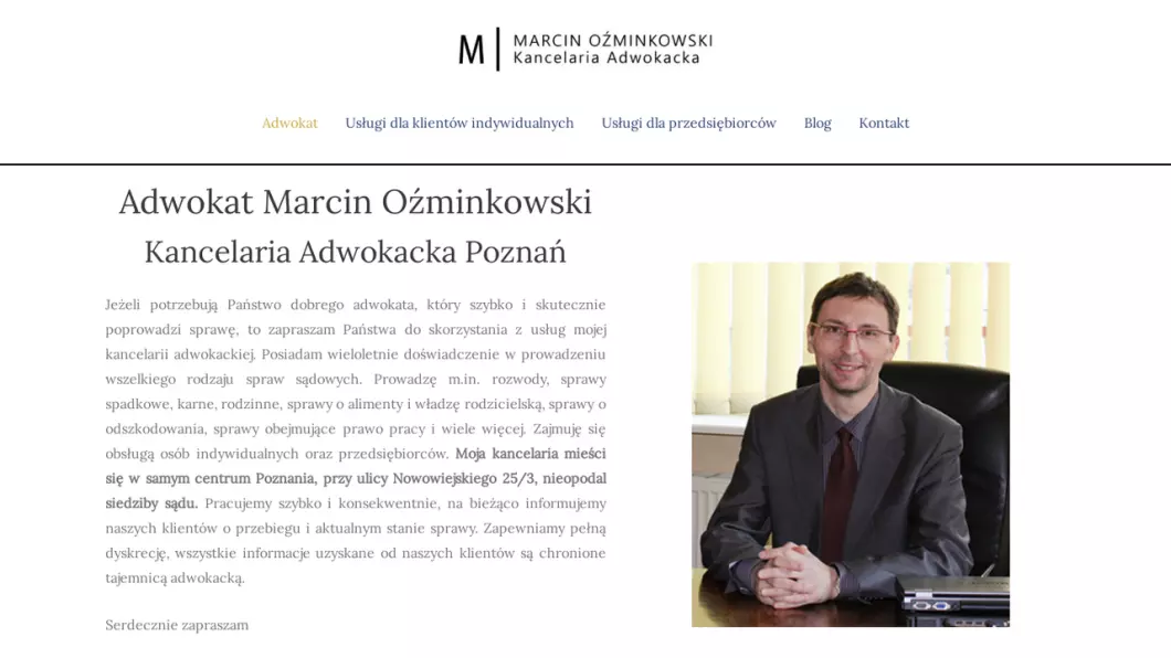 Adwokat Marcin Oźminkowski Kancelaria Adwokacka - podgląd