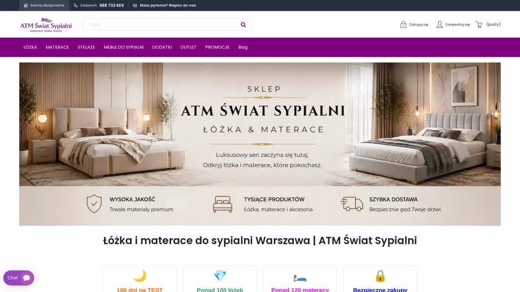 Materace do łóżek, do sypialni | Sklep internetowy ATM Świat Sypialni - podgląd